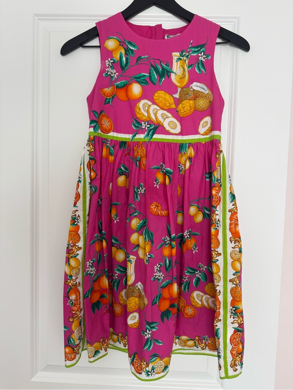 Dolce & Gabbana Girls' Magenta Citrus Print Dress